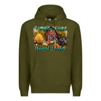 Army Green pumpkin kisses harvest wishes Premium Hoodie - BundleAndBundleShop