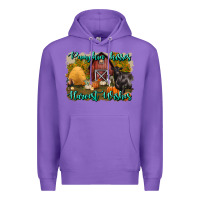 Purple pumpkin kisses harvest wishes Premium Hoodie - BundleAndBundleShop