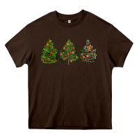 Chocolate Brown christmas trees Heavy Core Tee - LillyAllenDesigns