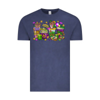 Vintage Denim Mardi Gras coffee cups Vintage Tee - HowdyJamesFarm