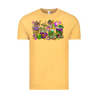 Vintage Mustard Mardi Gras coffee cups Vintage Tee - HowdyJamesFarm