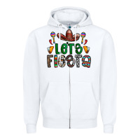 White fiesta Zipper Hoodie - CowhideDigitalArt