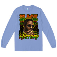 Colony Blue Black history afro man Long Sleeve Tee - HowdyJamesFarm