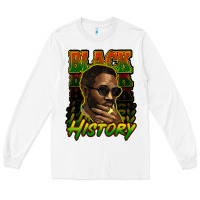 White Black history afro man Long Sleeve Tee - HowdyJamesFarm
