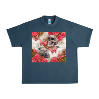 Midnight Navy skulls and roses tumbler Urban Heavy Tee - TumblerDesignByShophia