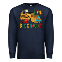 Navy i'm 4 and digging it Premium Sweatshirt - Artiststas