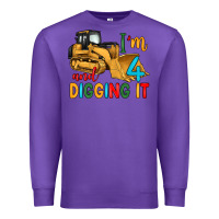 Purple i'm 4 and digging it Premium Sweatshirt - Artiststas