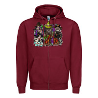 Burgundy animal halloween Zipper Hoodie - SublimationCraftShop