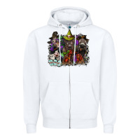 White animal halloween Zipper Hoodie - SublimationCraftShop