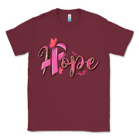 Burgundy hope breast cancer Classic Tee - NancyCooperArtShop