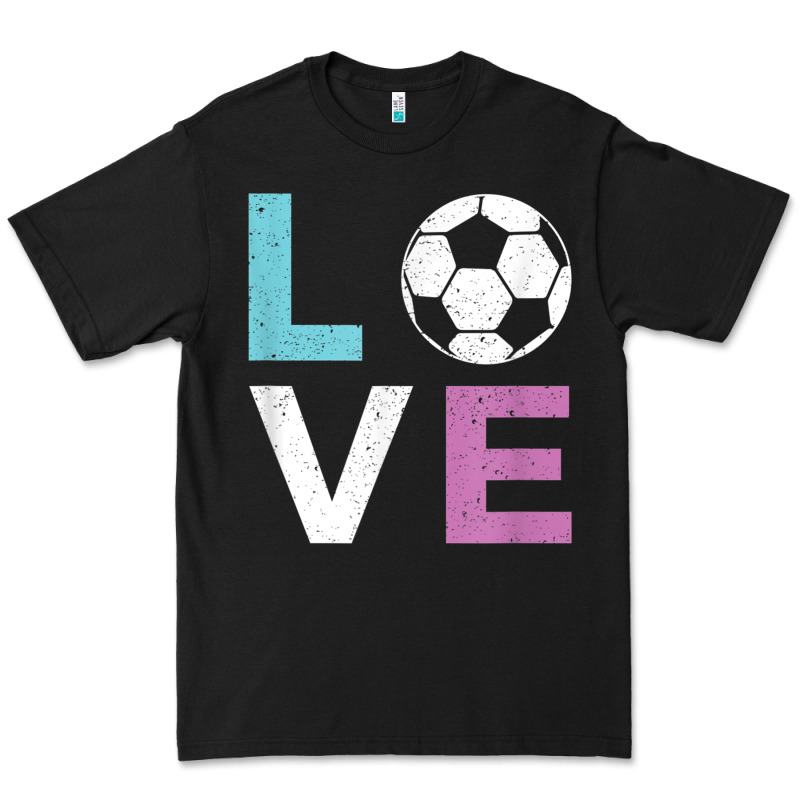 Soccer Gift For Girls Women I Love Soccer Vintage Premium Tee by minhPixels | Teevron