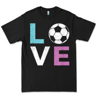 Black Soccer Gift for Girls Women I Love Soccer Vintage Premium Tee - minhPixels