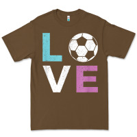 Cacao Soccer Gift for Girls Women I Love Soccer Vintage Premium Tee - minhPixels