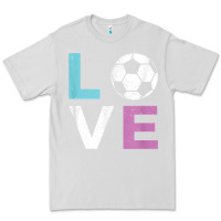 Dove Grey Soccer Gift for Girls Women I Love Soccer Vintage Premium Tee - minhPixels