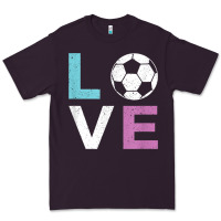 Plum Soccer Gift for Girls Women I Love Soccer Vintage Premium Tee - minhPixels