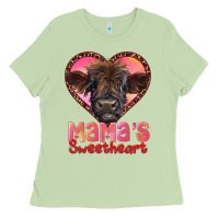 Matcha mama's sweetheart highland calf Ladies Tee - RanaPortraitStore