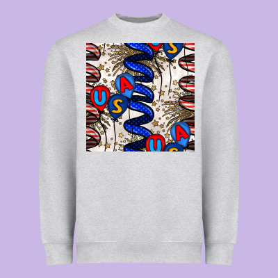 Usa Balloons Seamless Pattern Heavyweight Sweatshirt Designed By Bundleandbundleshop