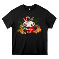 Black christmas vibes hot cocoa Heavy Core Tee - LillyAllenDesigns