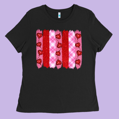 Valentine's Day Brushstrokes Ladies Tee Designed By Ranaportraitstore
