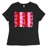 Black valentine's day brushstrokes Ladies Tee - RanaPortraitStore