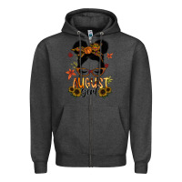 Charcoal Heather august girl Zipper Hoodie - SublimationCraftShop