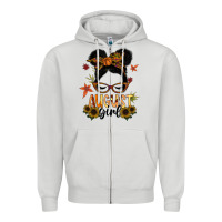 Dove Grey august girl Zipper Hoodie - SublimationCraftShop