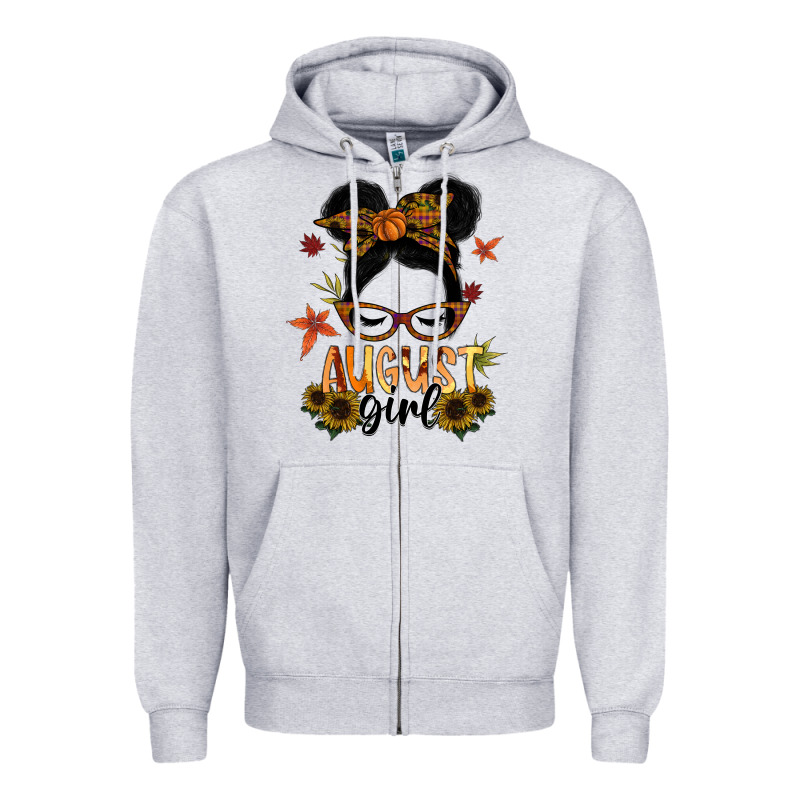 August Girl Zipper Hoodie by SublimationCraftShop | Teevron