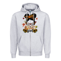 Heather Grey august girl Zipper Hoodie - SublimationCraftShop