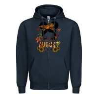 Navy august girl Zipper Hoodie - SublimationCraftShop