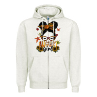 Oatmeal Heather august girl Zipper Hoodie - SublimationCraftShop
