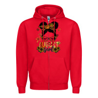 Red august girl Zipper Hoodie - SublimationCraftShop