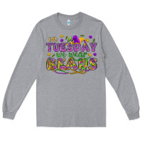 Heather Grey On Tuesday we wear beads Long Sleeve Tee - HowdyJamesFarm
