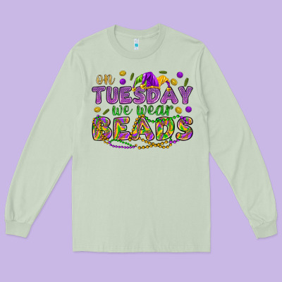 On Tuesday We Wear Beads Long Sleeve Tee Designed By Howdyjamesfarm