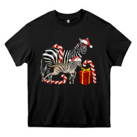 Black Christmas Zebra Baby And Mama Heavy Core Tee - LillyAllenDesigns