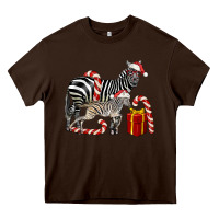 Chocolate Brown Christmas Zebra Baby And Mama Heavy Core Tee - LillyAllenDesigns