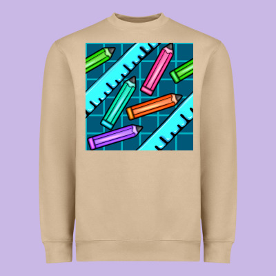 School Pencil Seamless Pattern Heavyweight Sweatshirt Designed By Bundleandbundleshop