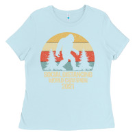 Baby Blue Bigfoot Social Distancing World Champion Ladies Tee - Bettercallsaul