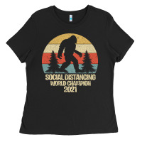 Bigfoot Social Distancing World Champion Ladies Tee | Teevron