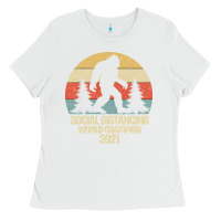 White Bigfoot Social Distancing World Champion Ladies Tee - Bettercallsaul