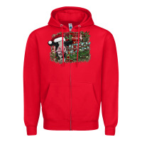 Red merry christmas Zipper Hoodie - SublimationCraftShop
