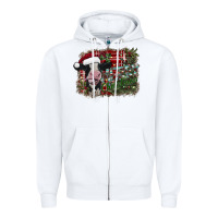 White merry christmas Zipper Hoodie - SublimationCraftShop