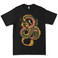 Black green and yellow dragon Premium Tee - RanaPortraitStore