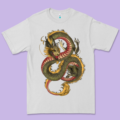 Green And Yellow Dragon Premium Tee Designed By Ranaportraitstore