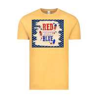 Vintage Mustard red white blue Vintage Tee - TumblerDesignByShophia