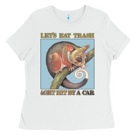White Let's Eat Trash & Get Hit By A Car Ladies Tee - Bettercallsaul
