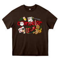 Chocolate Brown Counselor Christmas Heavy Core Tee - LillyAllenDesigns