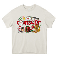 Cream Counselor Christmas Heavy Core Tee - LillyAllenDesigns