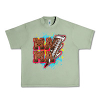 Oil Green Mama Football lightning bolt Urban Heavy Tee - HowdyJamesFarm