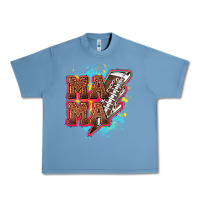 Pebble Blue Mama Football lightning bolt Urban Heavy Tee - HowdyJamesFarm