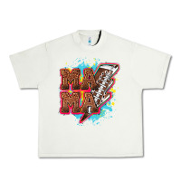 Pistachio Mama Football lightning bolt Urban Heavy Tee - HowdyJamesFarm